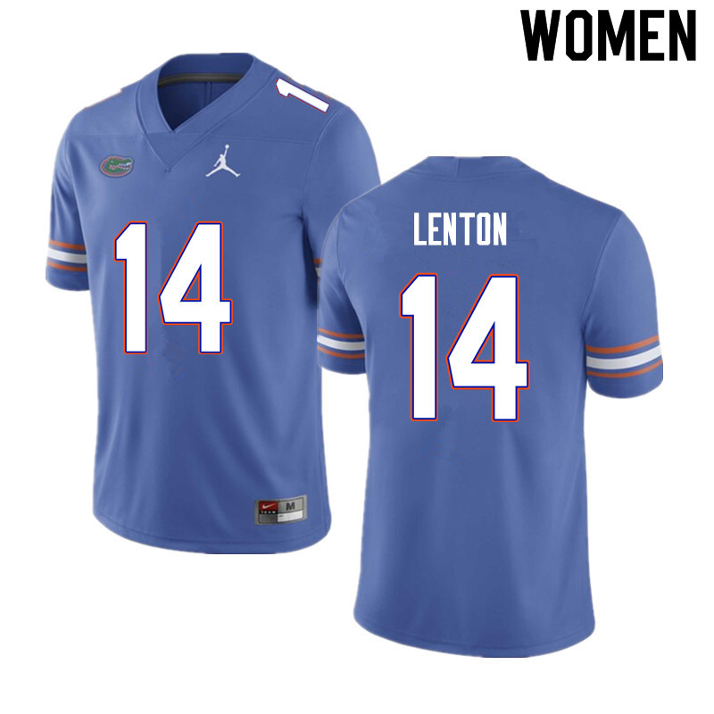 Women #14 Quincy Lenton Florida Gators College Football Jerseys Sale-Blue